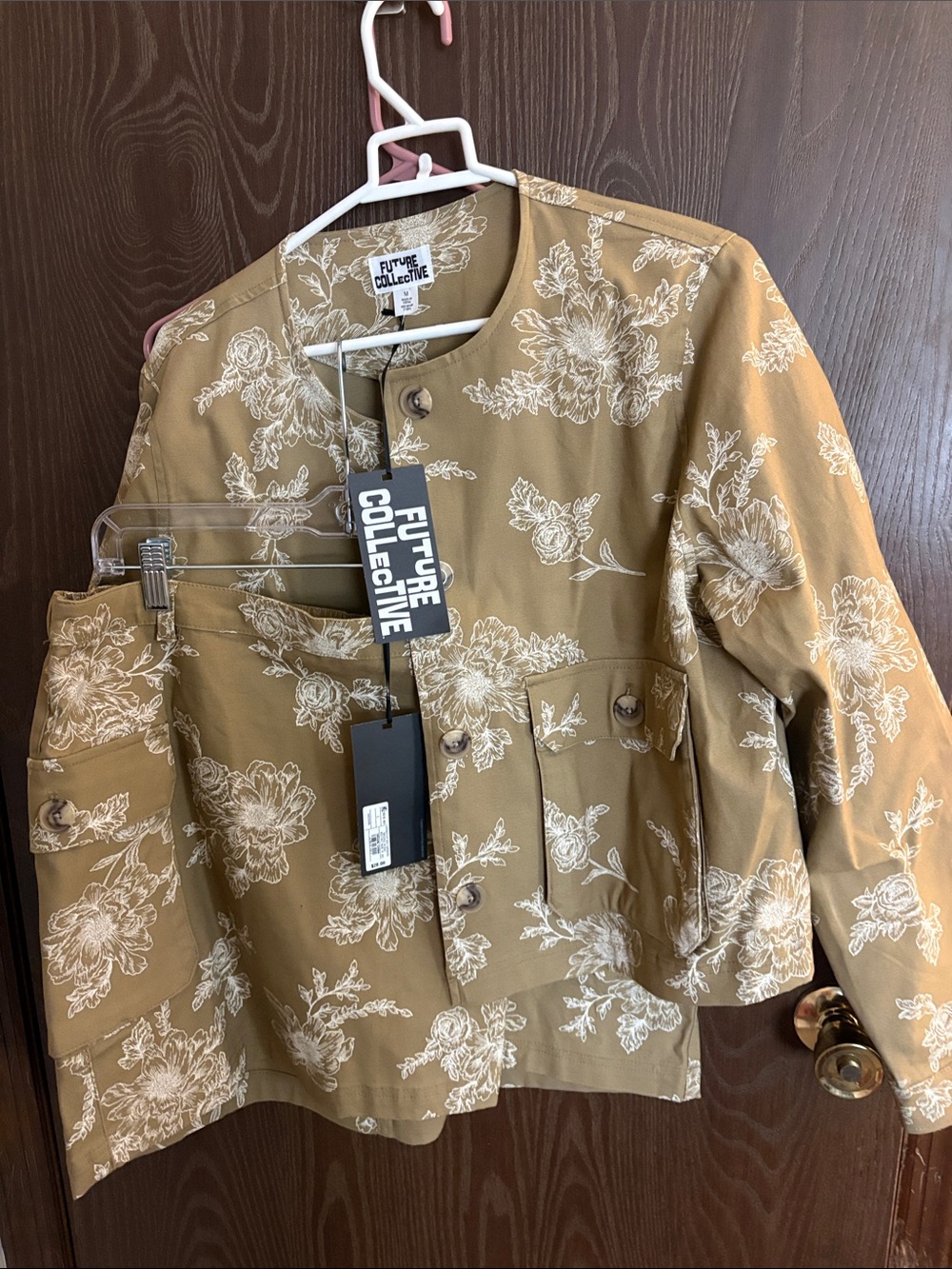 Women's Floral Jacket and Cargo Skirt Set